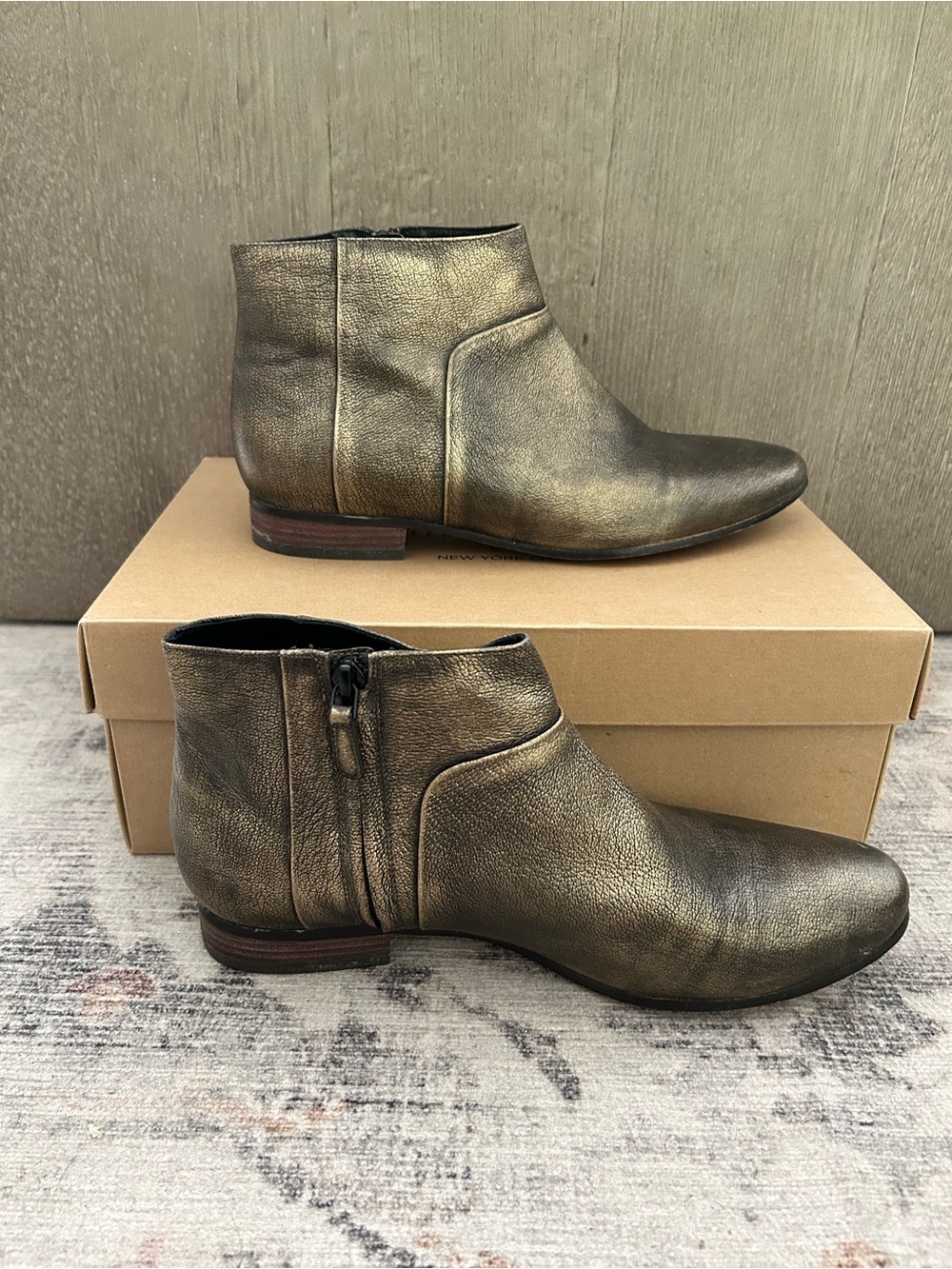 Cole Haan Metallic Bronze Leather Allen Bootie